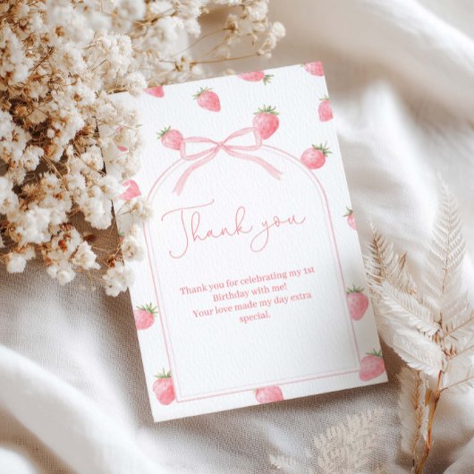 Berry First Birthday Girl サンキューカード