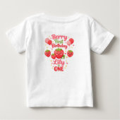 Berry First Birthday Girl Strawberry 1st Birthday ベビーTシャツ (裏面)