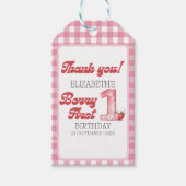 "Berry First Birthday Girl strawberry Decoration ギフトタグ (正面)
