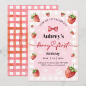 Berry First Birthday Invitation 招待状 (正面/裏面)