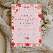 Berry First Birthday Invitation, Editable 1st Birt 招待状