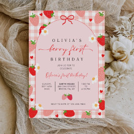 Berry First Birthday Invitation, Editable 1st Birt 招待状
