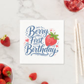 Berry First Birthday | One Year Old Party スタンダードカクテルナプキン (インサイチュ)
