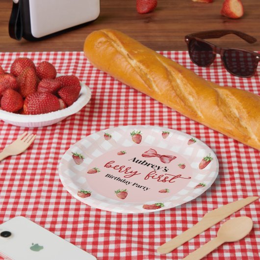 Berry First Birthday Paper Plate ペーパープレート (ピクニック)