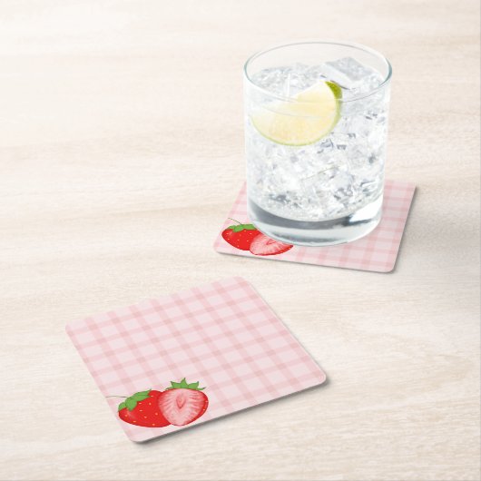 Berry First Birthday Party  スクエアペーパーコースター (インサイチュ)