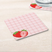 Berry First Birthday Party  スクエアペーパーコースター (アングル)