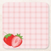 Berry First Birthday Party  スクエアペーパーコースター (正面)