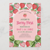 Berry First Birthday Party 1st Birthday  招待状 (正面)