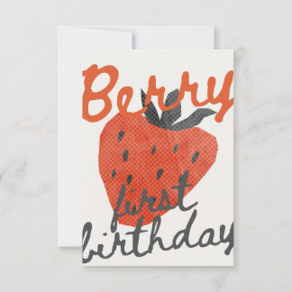 Berry First Birthday Party Invitation 招待状