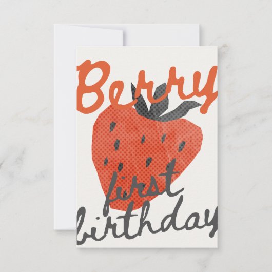 Berry First Birthday Party Invitation 招待状 (正面)