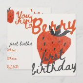 Berry First Birthday Party Invitation 招待状 (正面/裏面)