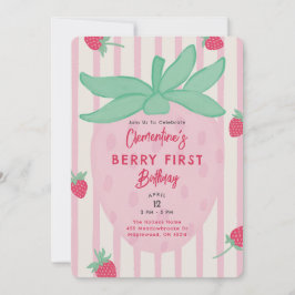 Berry First Birthday Party Invitation 招待状