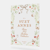 Berry First Birthday Party Welcome アクリルサイン (傾斜)