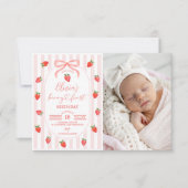 Berry First Birthday Photo Invitation 招待状 (正面)