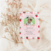 Berry First Birthday Photo Invitation 招待状