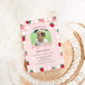 Berry First Birthday Photo Invitation 招待状