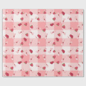 Berry First Birthday Red Gingham Bows ラッピングペーパー (フラット)