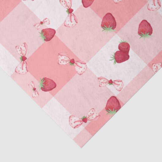 Berry First Birthday Red Gingham Bows 薄葉紙 (詳細)