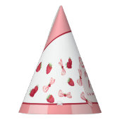 Berry First Birthday Red Gingham Bows Party Hat パーティーハット (左)