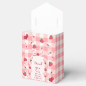 Berry First Birthday Red Gingham Bows Square フェイバーボックス (オープン)