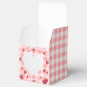 Berry First Birthday Red Gingham Bows Square フェイバーボックス (オープン)