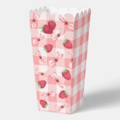 Berry First Birthday Red Gingham Bows Square フェイバーボックス (裏面)