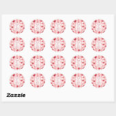 Berry First Birthday Stickers Red Gingham Bows ラウンドシール (シート)