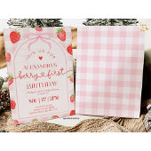 Berry First Birthday Strawberry 招待状