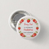 Berry First Birthday | Strawberry 1st Birthday  缶バッジ (正面&裏面)