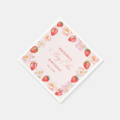 Berry First Birthday Strawberry Bow  スタンダードカクテルナプキン (角)