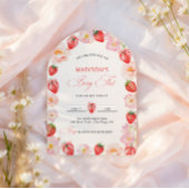 Berry First Birthday Strawberry Bow 1st Birthday 招待状