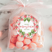 Berry First Birthday Strawberry Party ラウンドシール