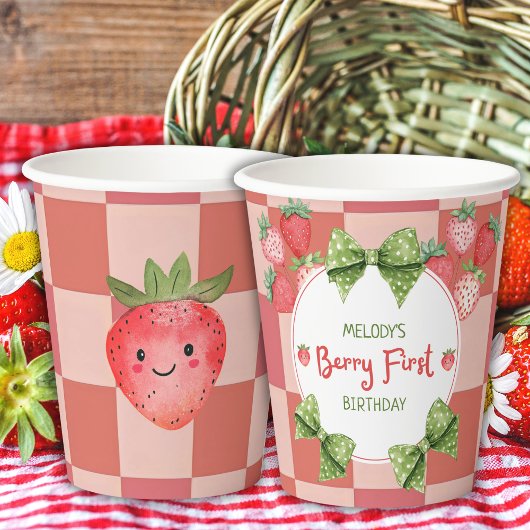 Berry First Birthday Strawberry Party  紙コップ