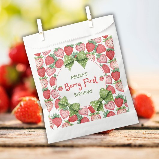 Berry First Birthday Strawberry Party Favor Bags フェイバーバッグ