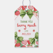 Berry First Birthday Strawberry Thank You ギフトタグ (正面)