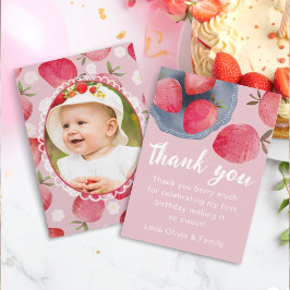 Berry First Birthday Thank You Card サンキューカード