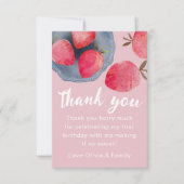 Berry First Birthday Thank You Card サンキューカード (正面)