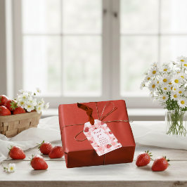 Berry First Birthday Thank You Favor Tags Red Bows フェイバータグ