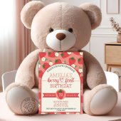 Berry First Birthday Thank You Flat Card