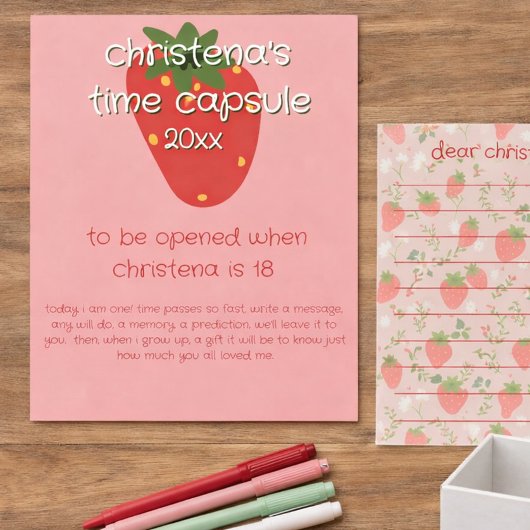 Berry First Birthday Time Capsule Sign アクリルサイン