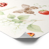 Berry First Birthday Welcome Sign ポスター (角)