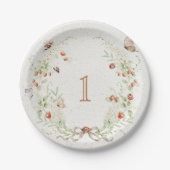 Berry First Birthday Wreath Garden Party ペーパープレート (正面)
