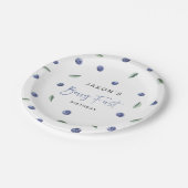 'Berry First' Blueberry 1st誕生日パーティー ペーパープレート (アングル)