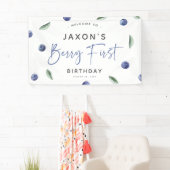 'Berry First' Blueberry 1st誕生日パーティー 横断幕 (インサイチュ)