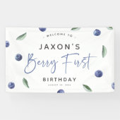 'Berry First' Blueberry 1st誕生日パーティー 横断幕 (横)