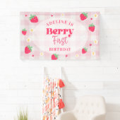 Berry First Cute 1st Birthday Strawberry 横断幕 (インサイチュ)