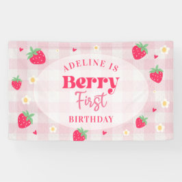 Berry First Cute 1st Birthday Strawberry 横断幕