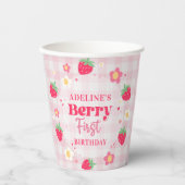 Berry First Cute 1st Birthday Strawberry 紙コップ (正面)