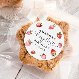 Berry First Cute 1st Birthday Strawberry Classic  ラウンドシール