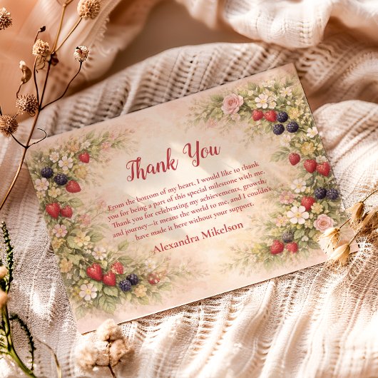 Berry First Garden 1st Birthday サンキューカード